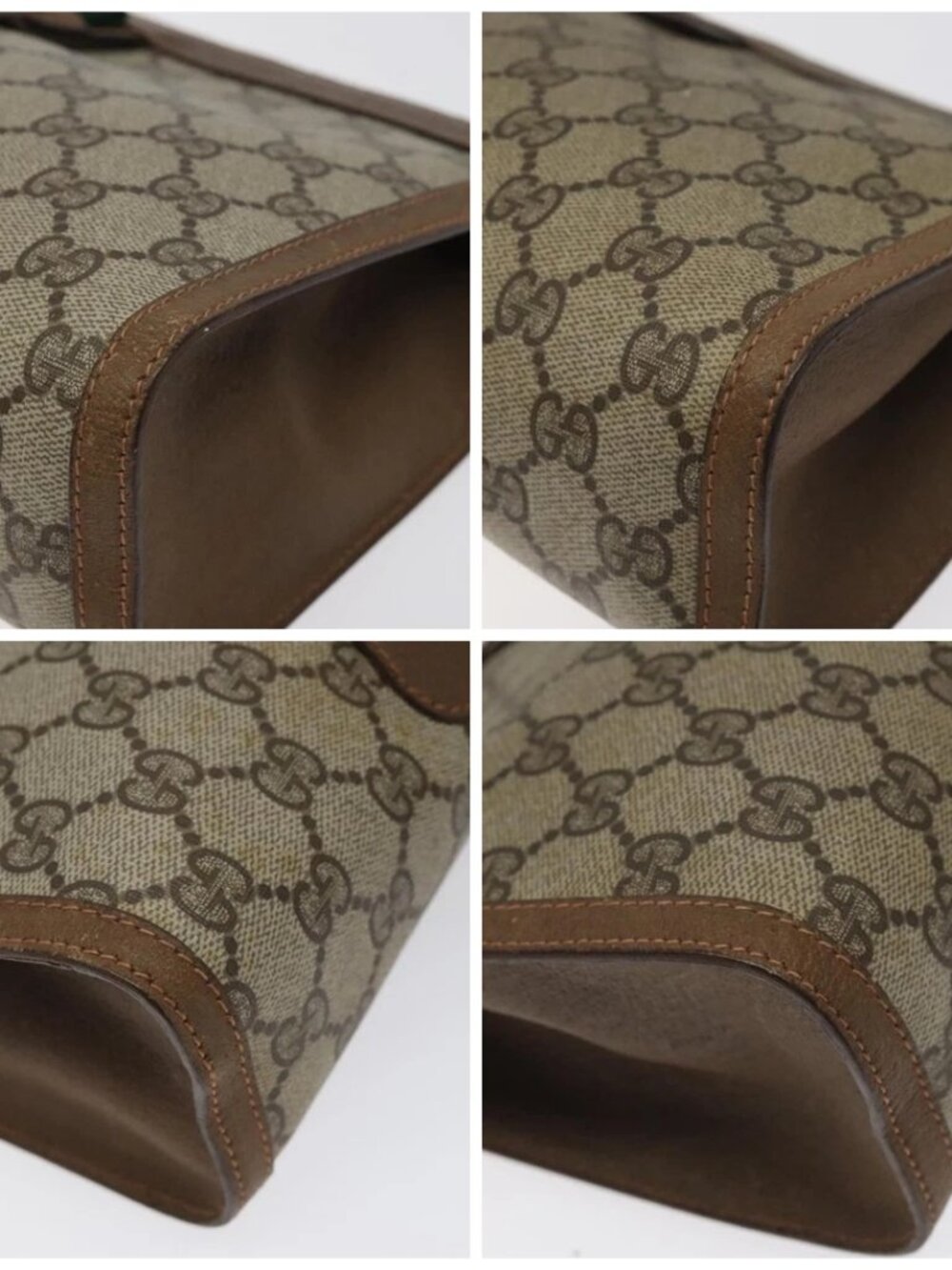 GUCCI GG Supreme Web Sherry Line Clutch Bag PVC Beige 89 01 033 Auth th5825 - Picture 15 of 15